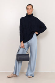 Cairo Bias Cut Pant (Blue)