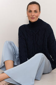 Cairo Bias Cut Pant (Blue)