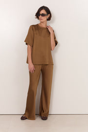 Cairo Bias Cut Pant (Toffee)