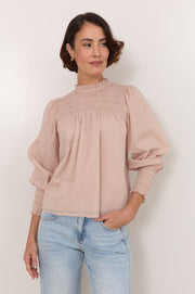 Valentina Shirred Top (Stone)