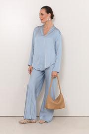 Sacha Long Sleeve Top (Blue)