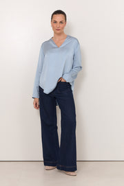 Sacha Long Sleeve Top (Blue)