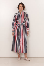 Sarafina Stripe Maxi Shirt Dress (Stripe)