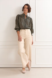 Adele Wide Leg Jean (Stone)