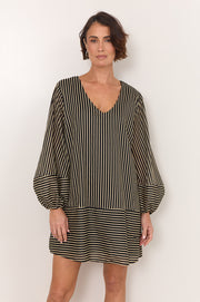 Delphine Stripe Short Dress (Stripe)