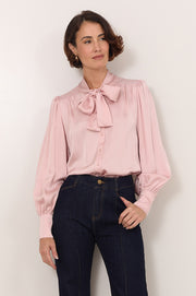 Melody Tie Neck Shirt (Pink)