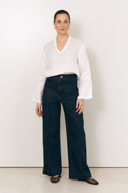 Rosalie Patch Pocket Denim Pant (Denim)