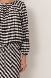 Yasmine Raglan Sleeve Gingham Top (Print)