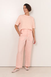 Hollis Linen Barrel Leg Pant (Salmon)