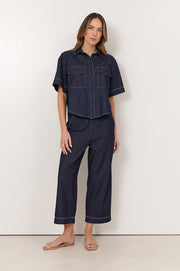 Lyndon Cropped Lightweight Denim Pant (Denim)