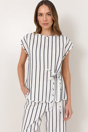 Lennox Tie Detail Top (Stripe)