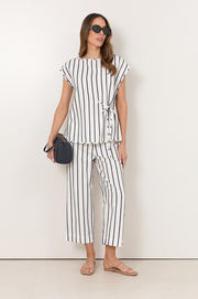 Lennox Tie Detail Top (Stripe)