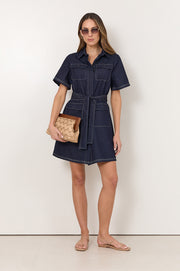 Erin Lightweight Denim Shirt Dress (Denim)