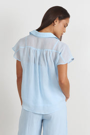 Maryn Pleated Top (Blue)