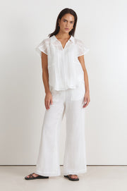 Maryn Pleated Top (White)