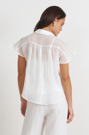 Maryn Pleated Top (White)