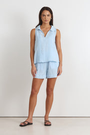Jude Pleated Short (Blue)