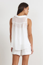 Tanner Pleated Top (White)
