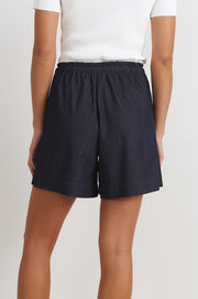 Jude Pleated Lightweight Denim Short (Denim)