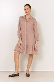 Nathalia Ramie Stripe Short Dress (Stripe)