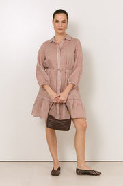 Nathalia Ramie Stripe Short Dress (Stripe)