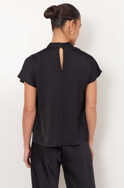 Iris Dolman Short Sleeve Top (Black)