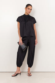 Iris Dolman Short Sleeve Top (Black)