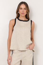 Amira Linen Sleeveless Top (Natural)