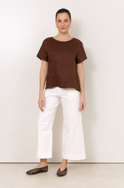 Adele Wide Leg Cropped Jean (White)