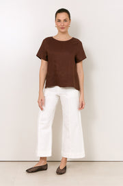 Adele Wide Leg Cropped Jean (White)