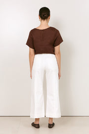 Adele Wide Leg Cropped Jean (White)
