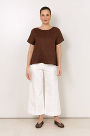 Adele Wide Leg Cropped Jean (White)