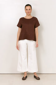 Adele Wide Leg Cropped Jean (White)