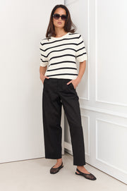 Kai Stripe Knit Top (Cream/Black)
