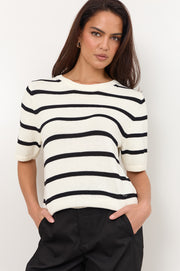 Kai Stripe Knit Top (Cream/Black)