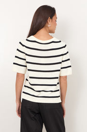 Kai Stripe Knit Top (Cream/Black)