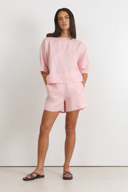 Meeka Linen Top (Pink)