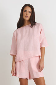 Meeka Linen Top (Pink)