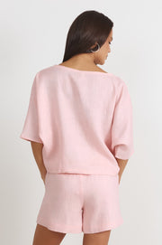 Meeka Linen Top (Pink)
