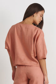 Meeka Linen Top (Spice)