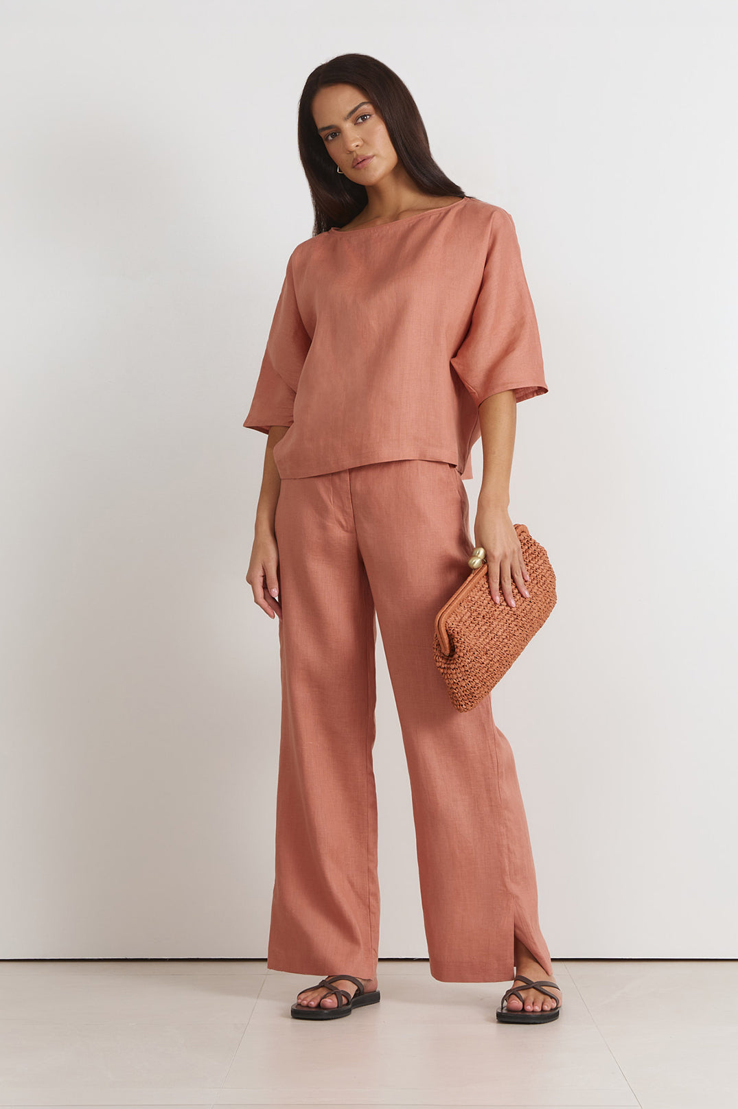 Meeka Linen Top in Spice | adorne