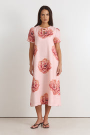 Portia Midi Linen Dress (Piccadilly Print)