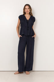 Lorna Cupro Pant (Navy)