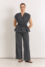 Ursula Cotton Crossover Top (Stripe)