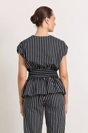 Ursula Cotton Crossover Top (Stripe)