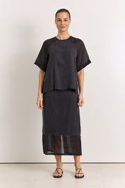 Dakota Raglan Sleeve Top (Black)