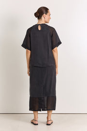 Dakota Raglan Sleeve Top (Black)