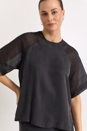 Dakota Raglan Sleeve Top (Black)