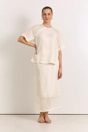 Dakota Raglan Sleeve Top (Cream)