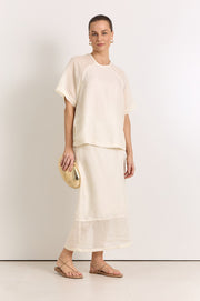 Dakota Raglan Sleeve Top (Cream)